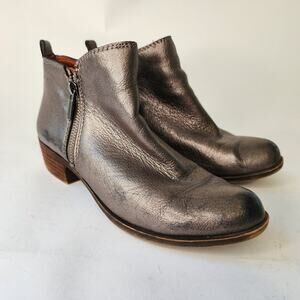 Lucky Brand Silver Metallic Ankle Boot 5.5M